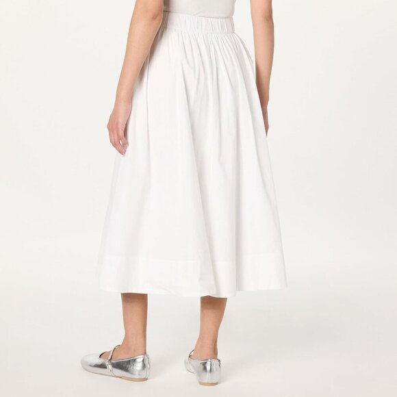 Women's Arlo Voluminous Cotton Poplin Midi Skirt - Picture 2 of 7